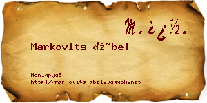Markovits Ábel névjegykártya
