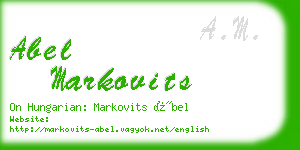 abel markovits business card